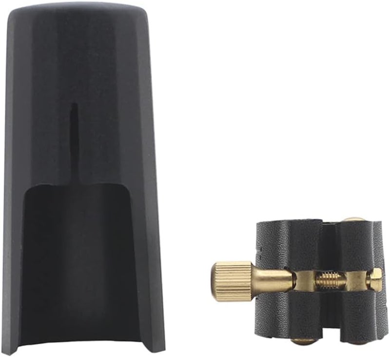 OriGlam Woodwinds Alto Saxophone Mouthpiece Cap, Leather Ligature Fastener with Plastic Mouthpiece Cap for Sax Saxophone (Alto) - Image 2